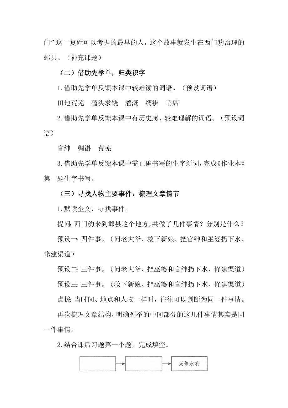 部编四上语文《西门豹治邺》公开课教案教学设计【一等奖】.docx_第2页