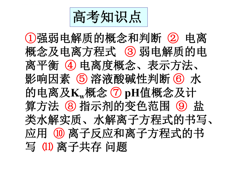 高三化学第二轮专题复习ppt课件七-电解质溶液.ppt_第2页