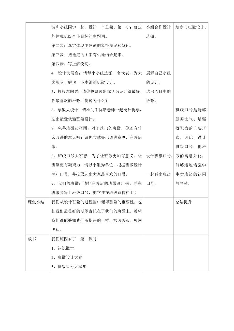 道德与法治四上1我们班四岁了--第二课时教案公开课教案教学设计课件.doc_第2页