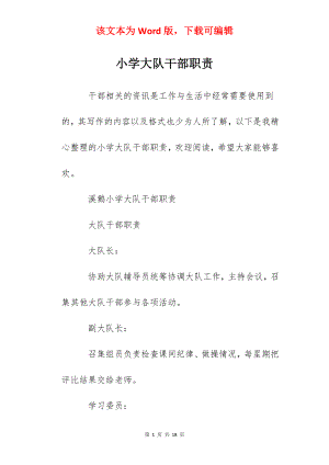 小学大队干部职责.docx