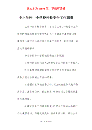 中小学校中小学校校长安全工作职责.docx