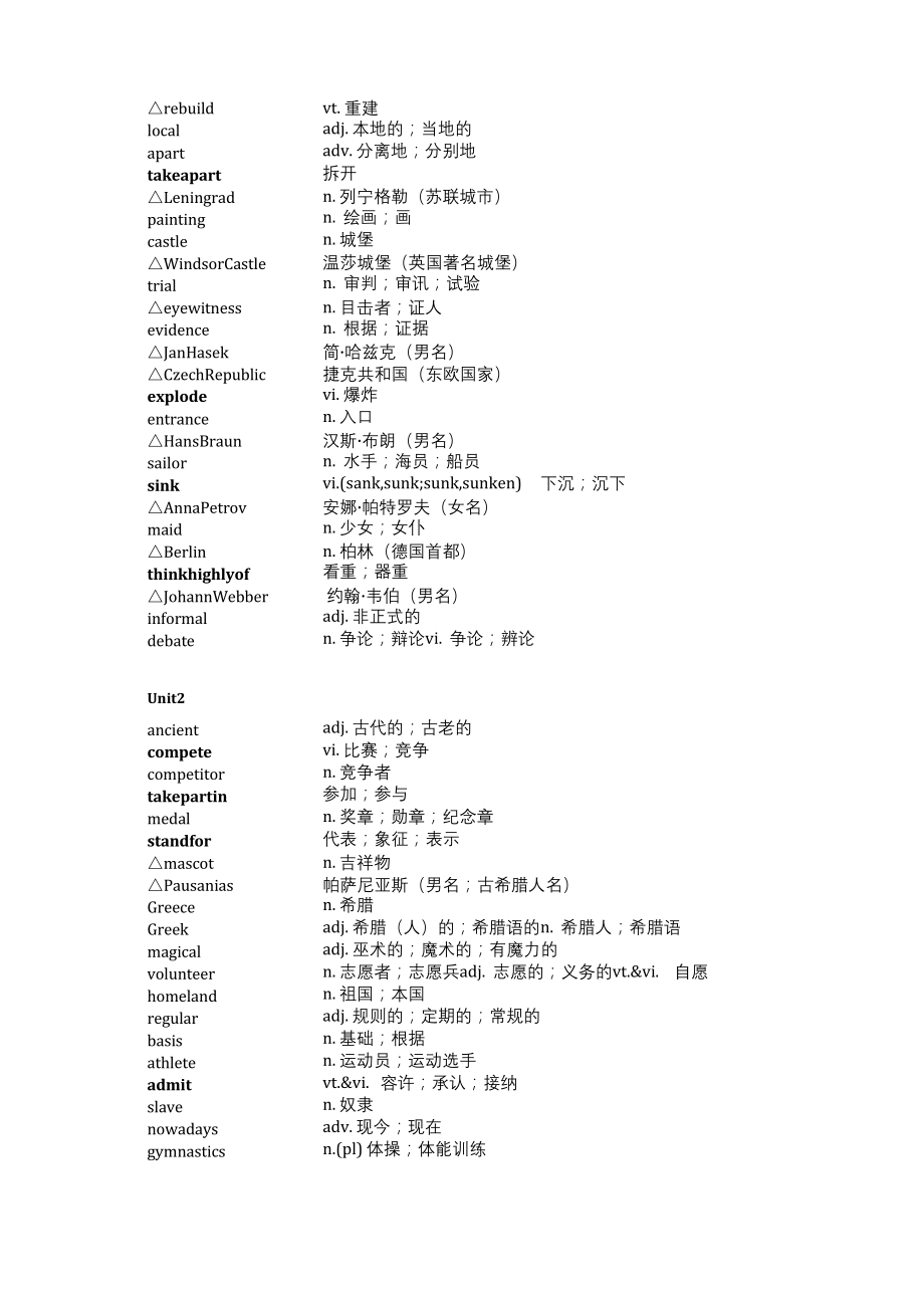 高中英语(新课标-人教版)必修二词汇表.docx_第2页