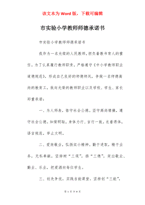 市实验小学教师师德承诺书.docx