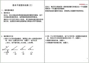 初中数学专题 初一录播课讲义知识梳理上册 11基本平面图形拓展(三)初数学.pdf