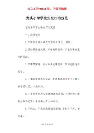 龙头小学学生安全行为规范.docx