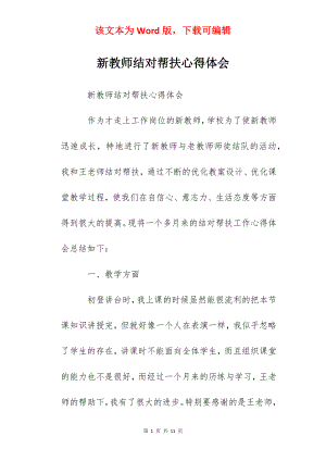 新教师结对帮扶心得体会.docx