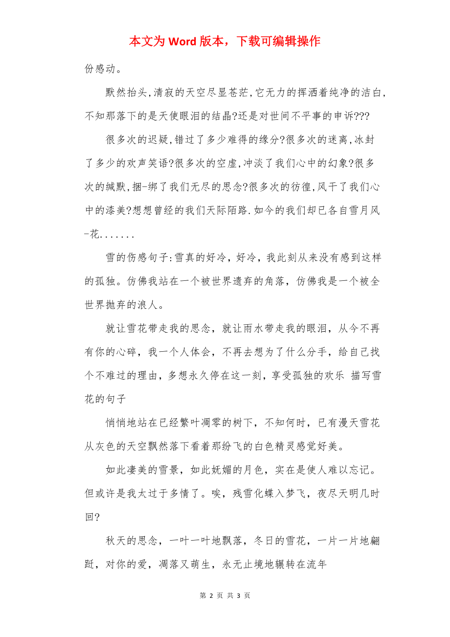 关于雪的优美句子2022.docx_第2页