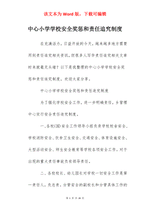 中心小学学校安全奖惩和责任追究制度.docx