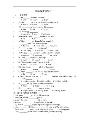 译林版6A六年级英语练习.docx