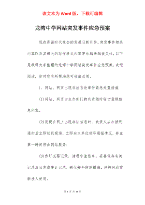 龙湾中学网站突发事件应急预案.docx