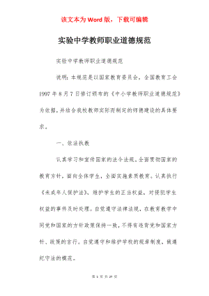 实验中学教师职业道德规范.docx