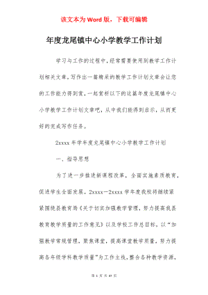 年度龙尾镇中心小学教学工作计划.docx