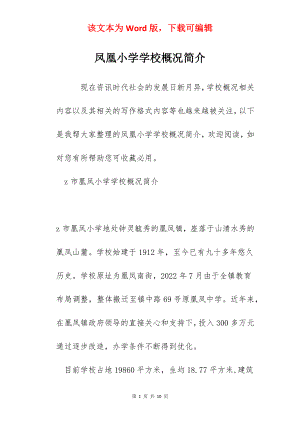 凤凰小学学校概况简介.docx