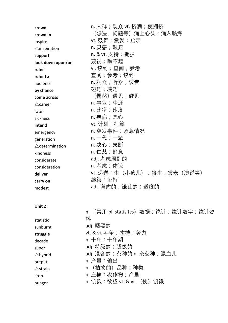 高中英语(新课标-人教版)必修四词汇表.docx_第2页