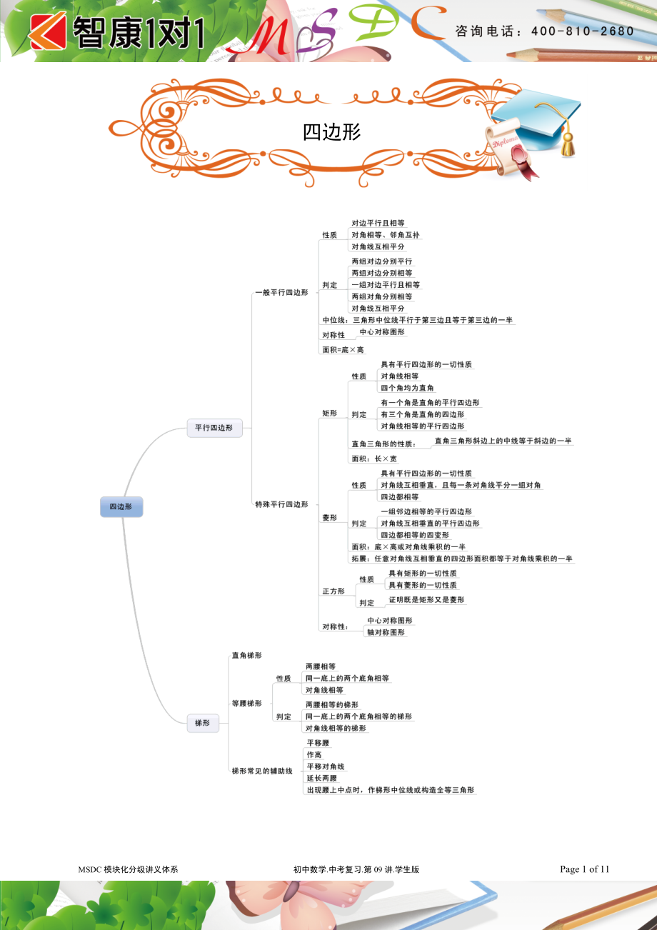 初中数学题库试题考试试卷 MSDC1.1版.初中数学.中考复习.第09讲.学生版.doc_第1页