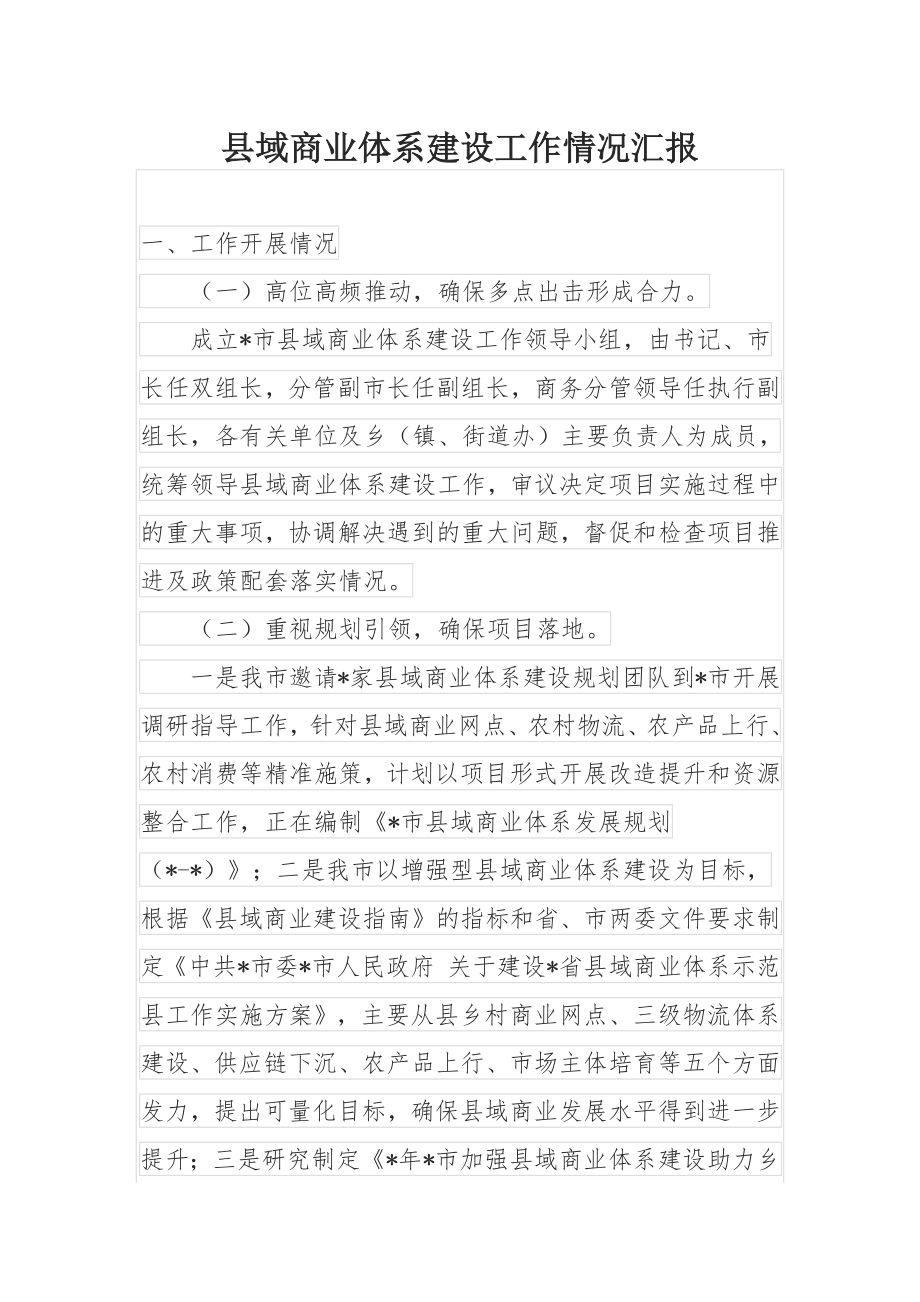 县域商业体系建设工作情况汇报.docx_第1页