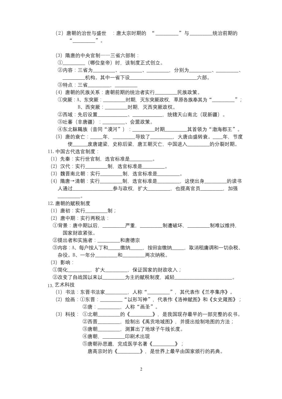 高中历史人教统编版必修中外历史上册-第1—2单元默写练习-.docx_第2页