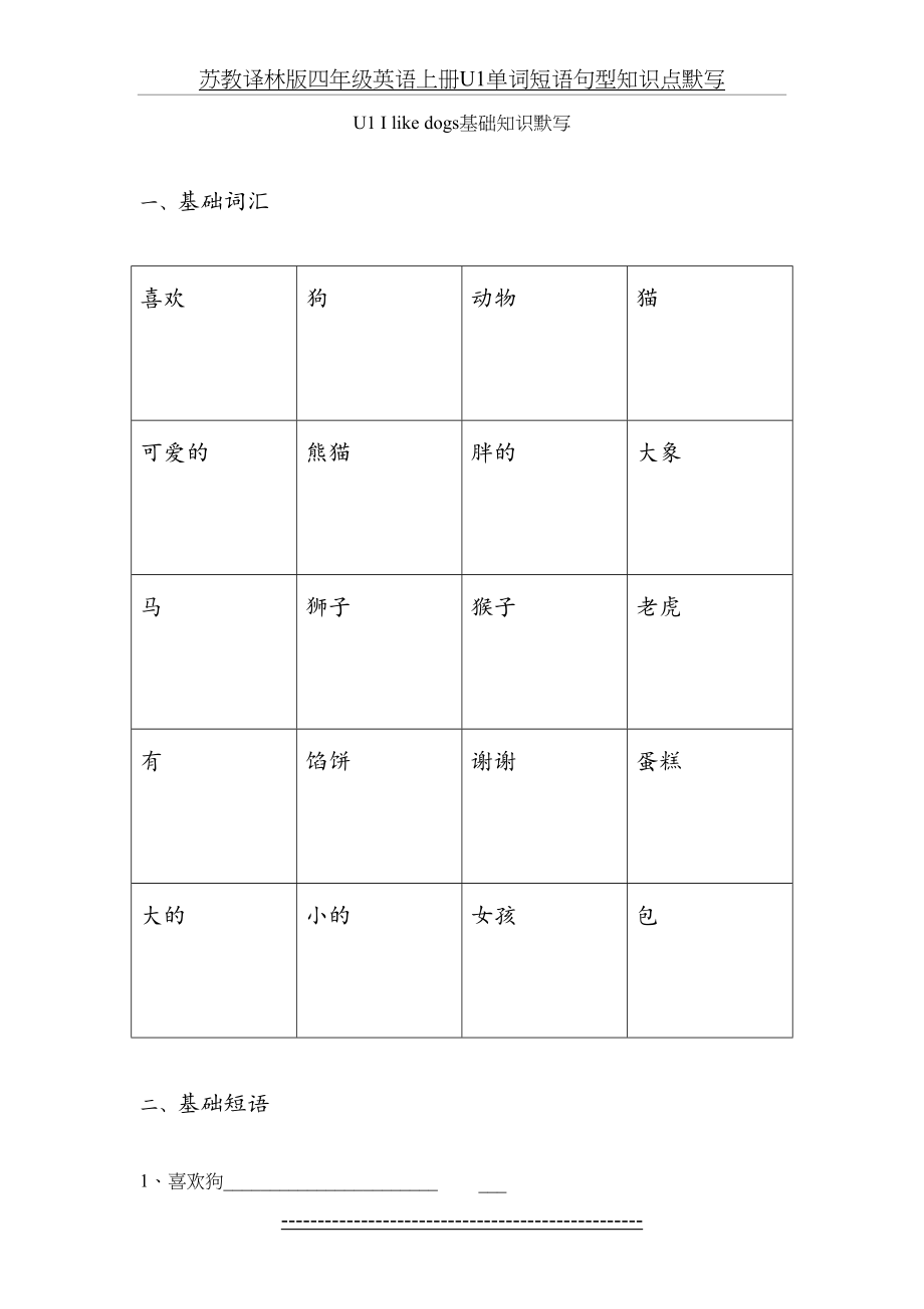 苏教译林版四年级英语上册U1单词短语句型知识点默写.docx_第2页