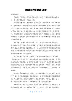 我的老师作文(精选14篇).pdf