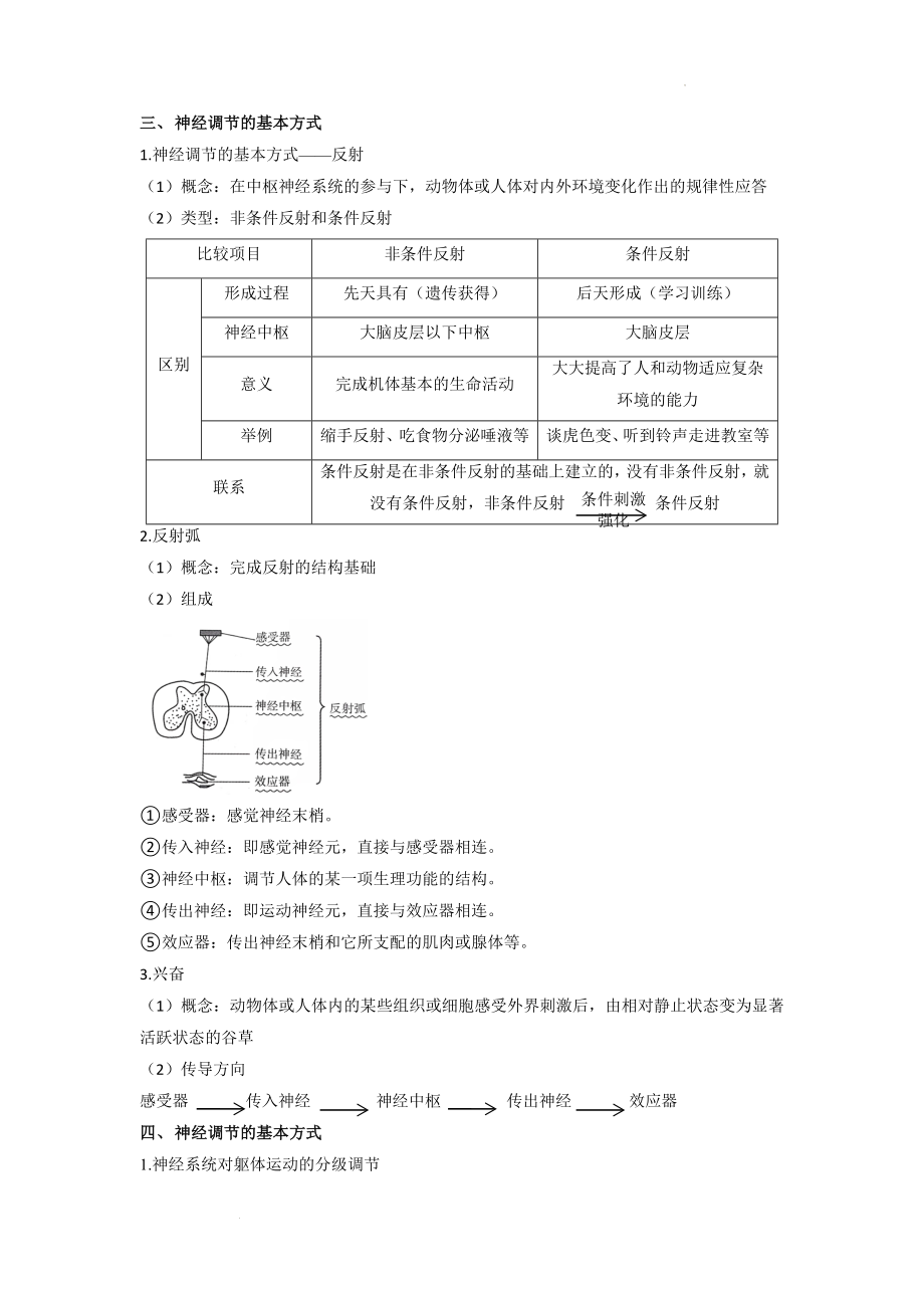 高考生物一轮复习知识归纳神经调节 .docx_第2页