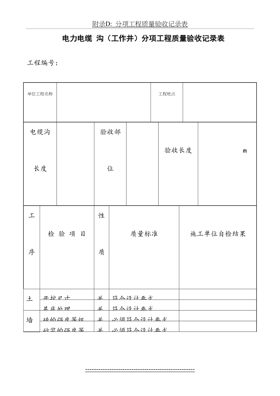 电缆沟(井)--分项工程质量验收记录表.doc_第2页