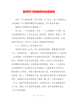 教师学习师德师风自查报告.doc