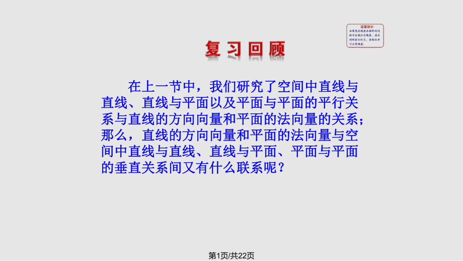 世纪金榜优质高中数学选修多媒体教学优质时空间向量与垂直关系解析.pptx_第1页