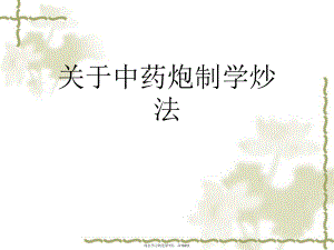 中药炮制学炒法.ppt