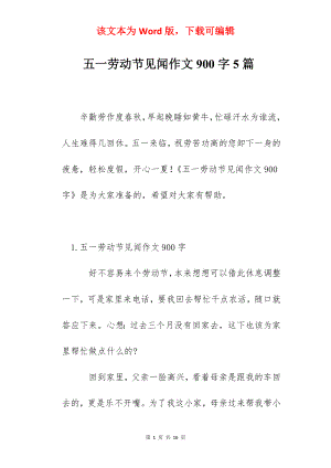 五一劳动节见闻作文900字5篇.docx