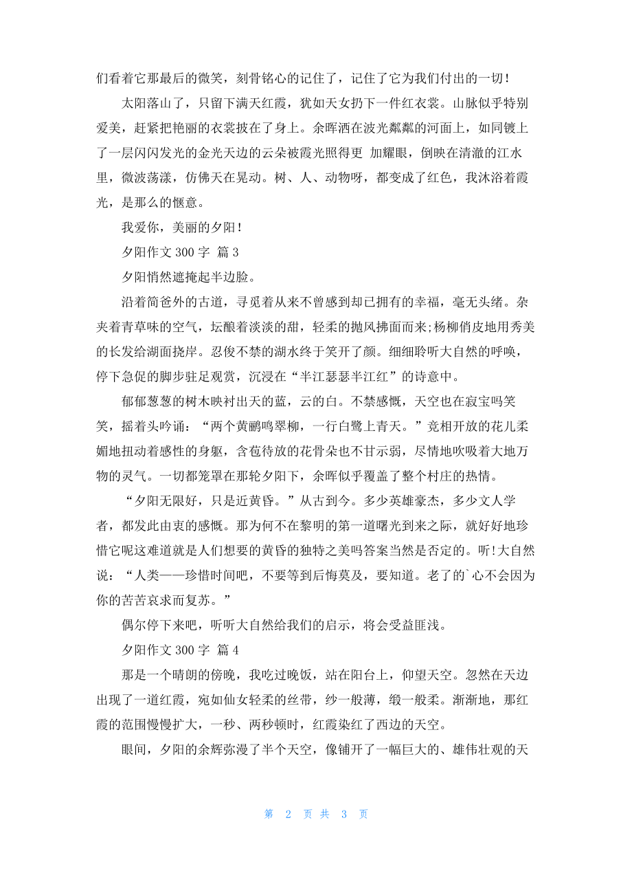 夕阳作文300字4篇.pdf_第2页