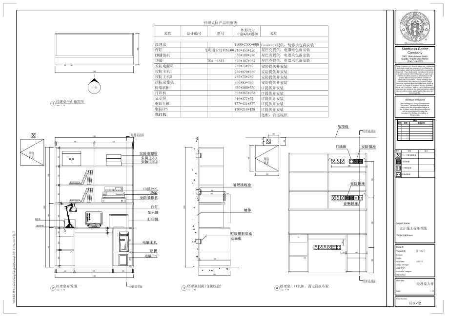 星巴克饮品直营门店工程筹备营建手册标准图集PDF 后区-12-经理桌大样.pdf_第1页