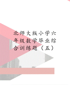 北师大版小学六年级数学毕业综合训练题（五）.doc