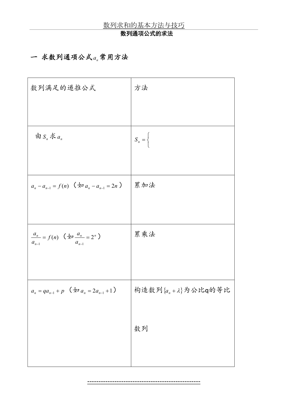 答案-数列通项公式和求和的基本方法与技巧.doc_第2页