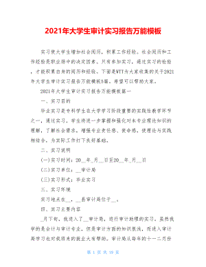 2021年大学生审计实习报告万能模板.doc