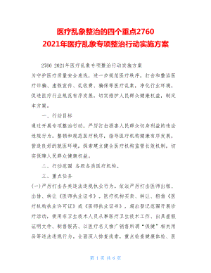 医疗乱象整治的四个重点27602021年医疗乱象专项整治行动实施方案.doc