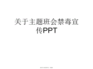 主题班会禁毒宣传PPT课件.ppt