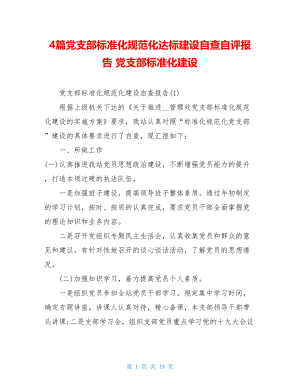 4篇党支部标准化规范化达标建设自查自评报告党支部标准化建设.doc