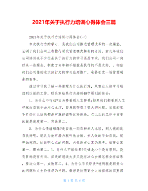 2021年关于执行力培训心得体会三篇.doc