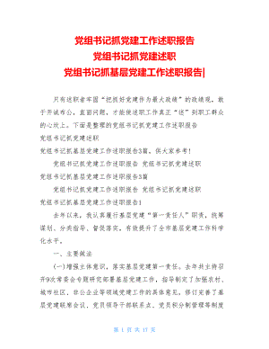 党组书记抓党建工作述职报告党组书记抓党建述职党组书记抓基层党建工作述职报告-.doc