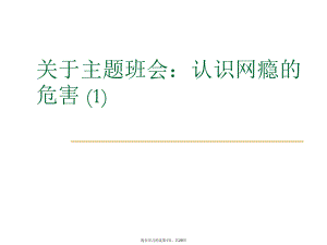 主题班会：认识网瘾的危害 (1)课件.ppt