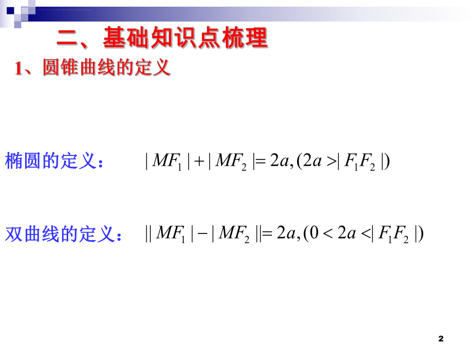 数学圆锥曲线复习ppt课件.ppt_第2页