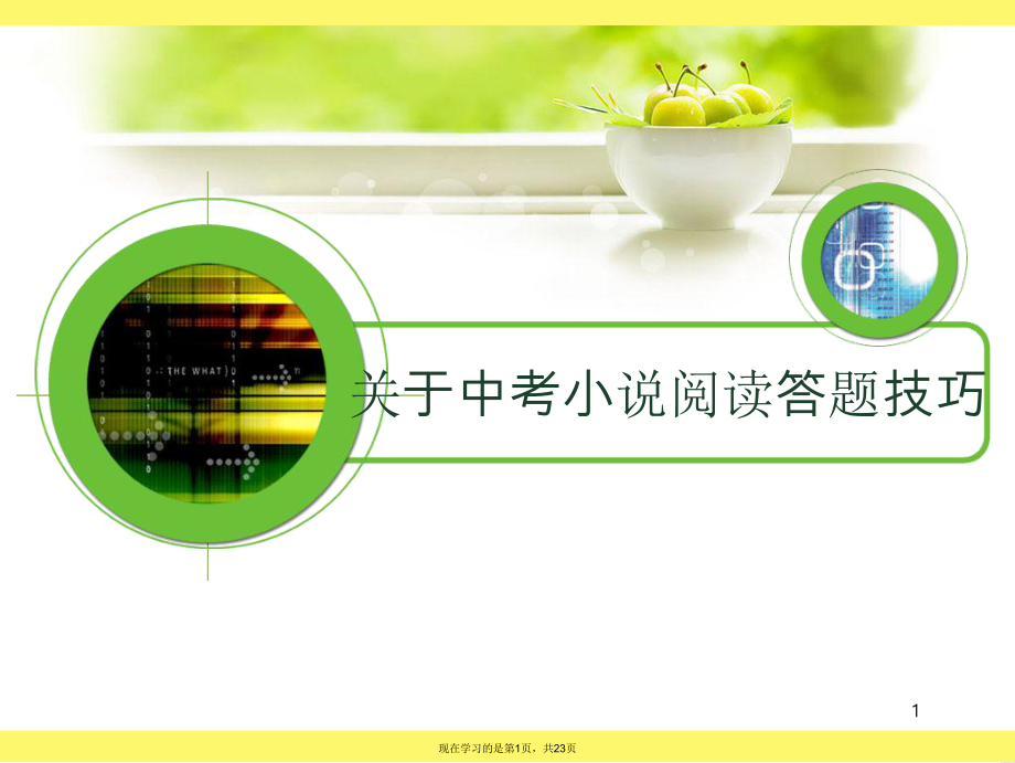 中考小说阅读答题技巧课件.ppt_第1页