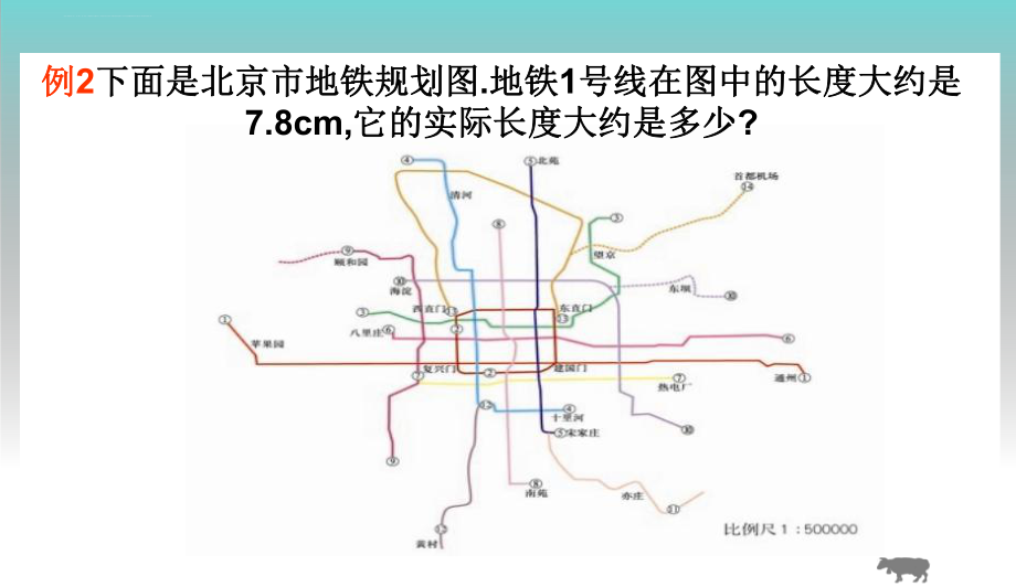 已知比例尺和图上距离求实际距离ppt课件.ppt_第2页