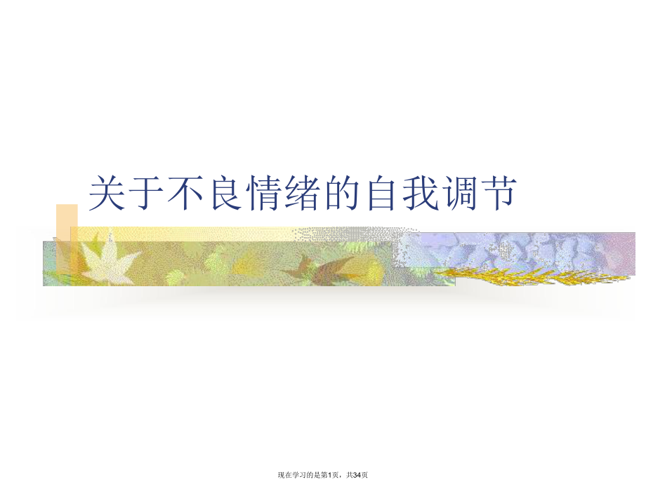 不良情绪的自我调节课件.ppt_第1页