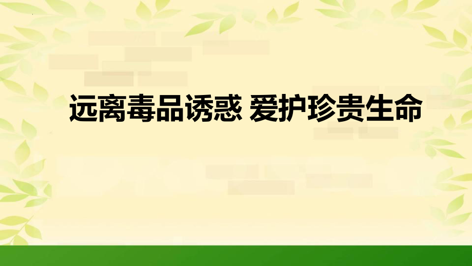 【学校安全教育系列资料】远离毒品诱惑 爱护珍贵生命 课件主题班会.pptx_第1页