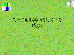 三角形高中线与角平分线ppt课件.ppt