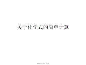 化学式的简单计算.ppt