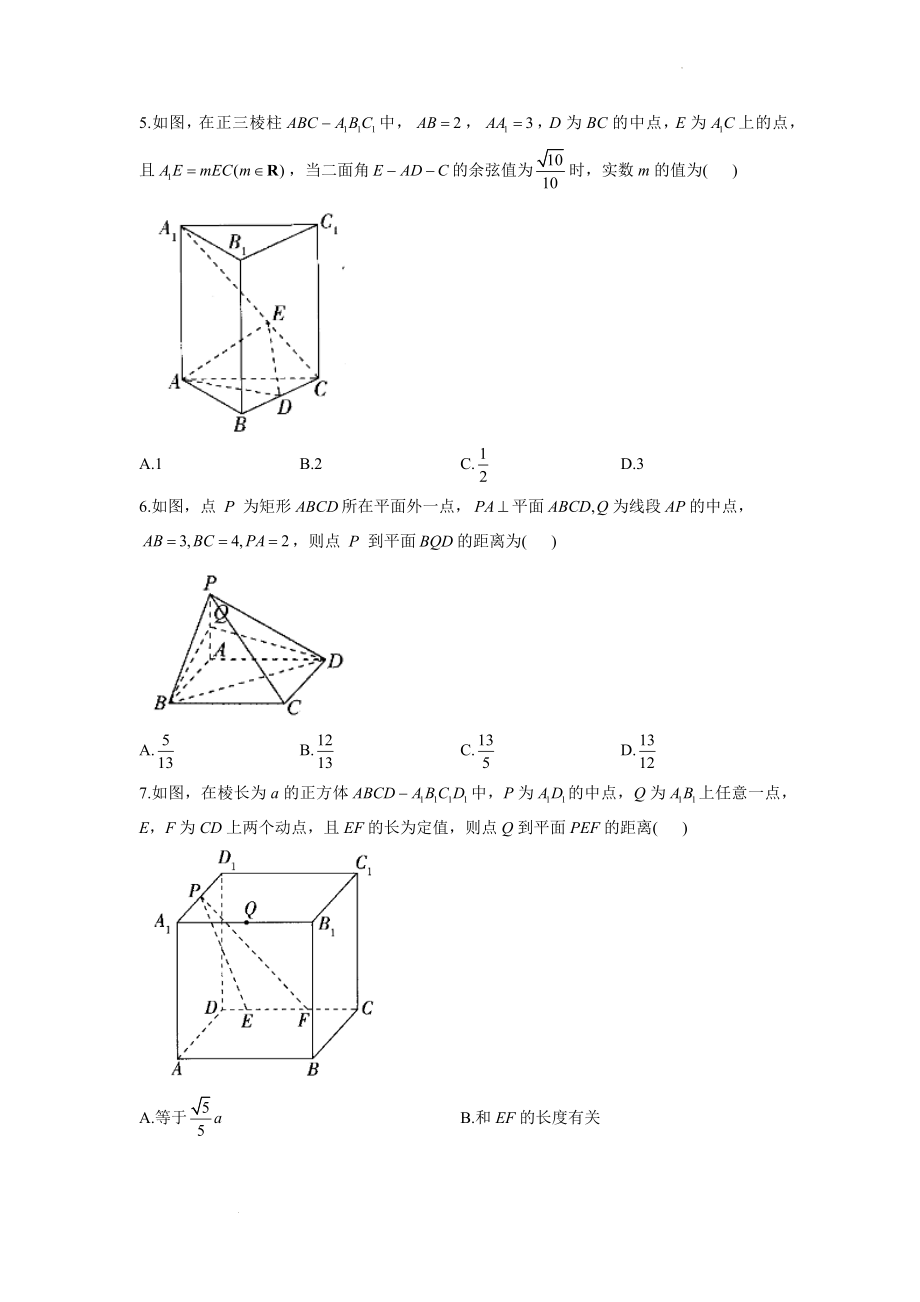 （10）空间向量的应用--高考数学一轮复习空间向量与立体几何能力进阶加时练.docx_第2页