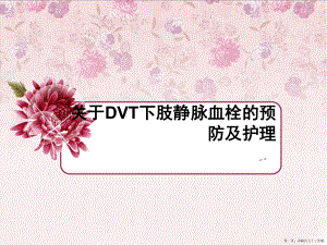 dvt下肢静脉血栓的预防及护理讲稿.ppt