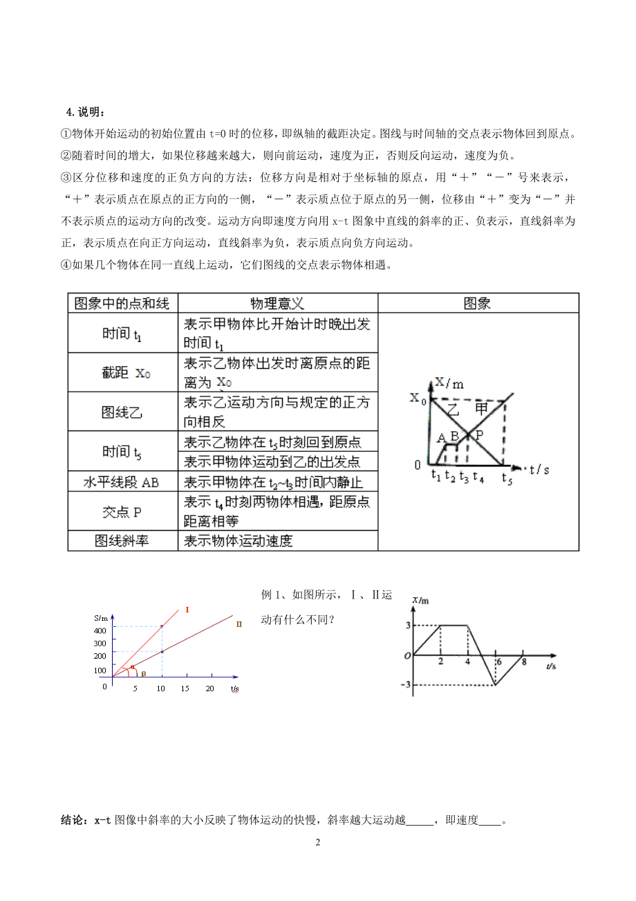 人教版（2019）高中物理必修第一册1.2时间 位移学案.doc_第2页